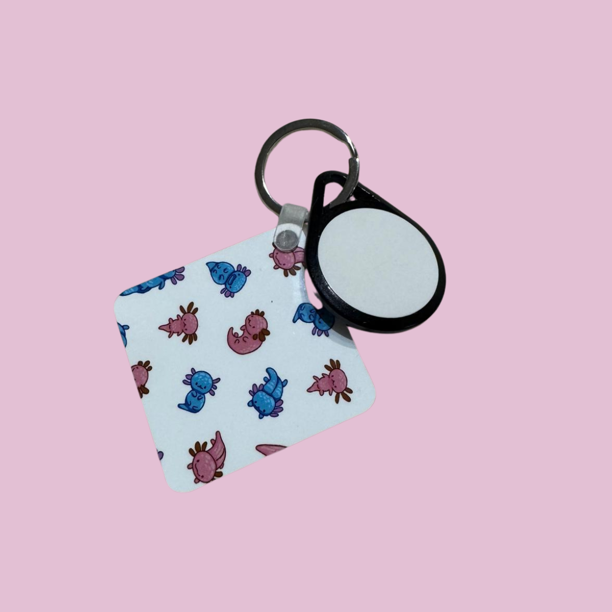 Axolotl Love Keychain – Customizable Back
