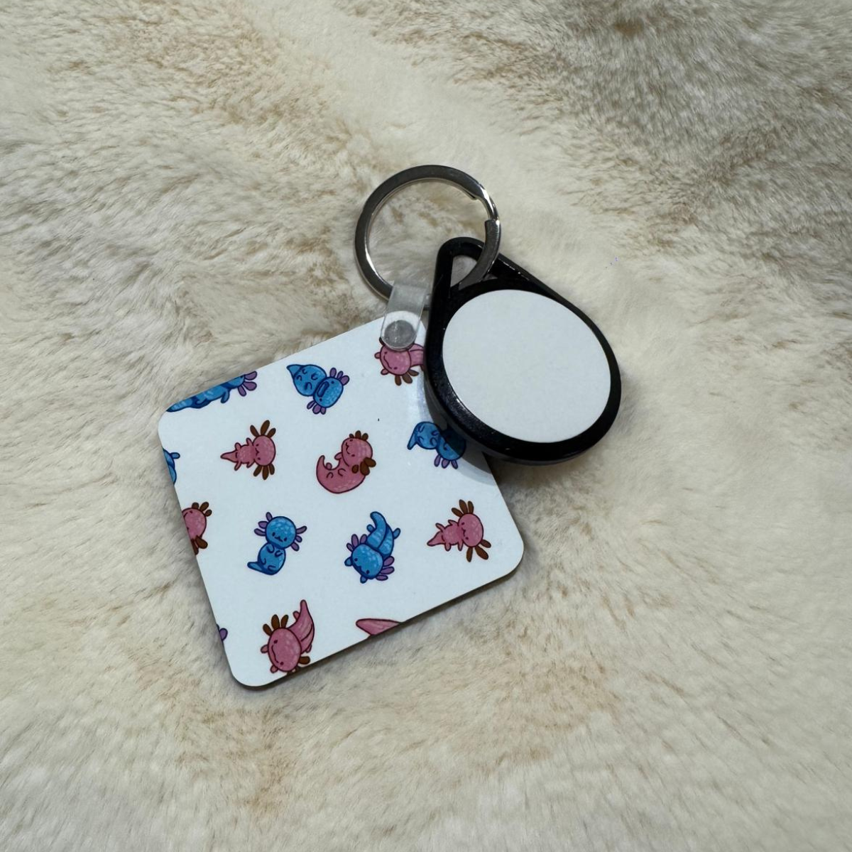 Axolotl Love Keychain – Customizable Back