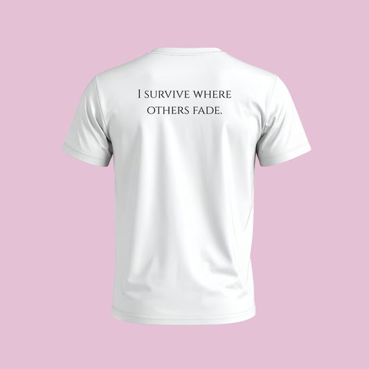 "I Survive Where Others Fate" T-shirt Adulto - Blanca