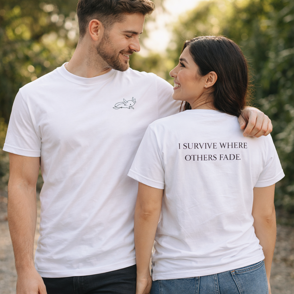 "I Survive Where Others Fate" T-shirt Adulto - Blanca