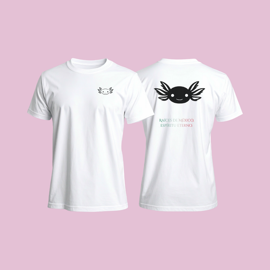 "Raices de Mexico. Espiritu Eterno" T-shirt Adulto - Blanca / Negro