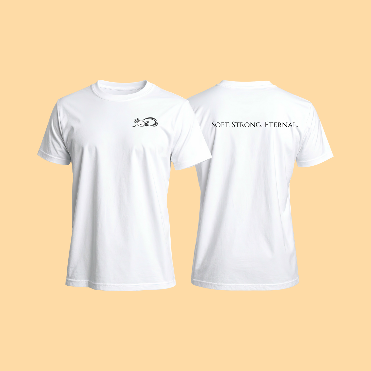 "SOFT. STRONG. ETERNAL." T-shirt Adulto - Blanca